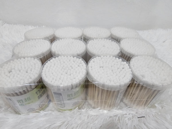 Cotton Buds 150pcs YZ321 (Bamboo) Round Container 150支竹棒棉签