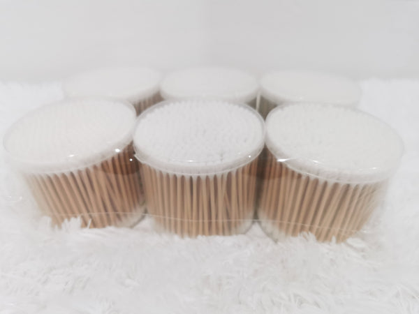 Cotton Buds 300Pcs YZ327(Bamboo) Round Container 300支竹棒棉签