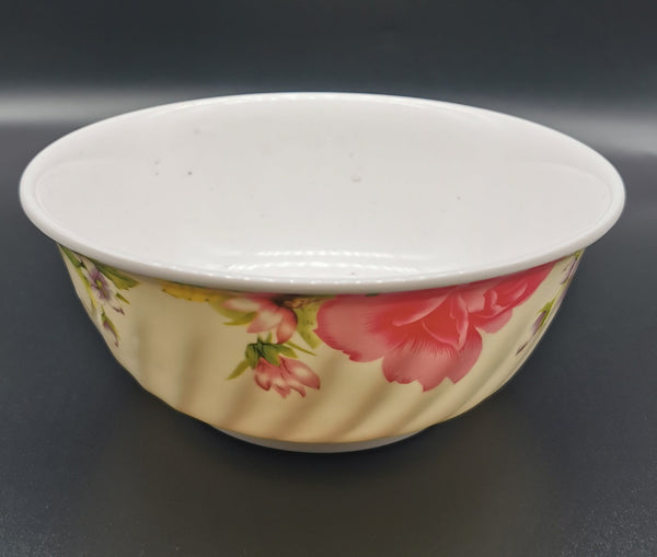 7" Plastic Bowl (White Base with Red Flower) 7寸碗（白底大红花）