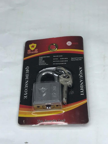 Square Padlock HZ-30 30mm 银色方钢锁HZ-30 *12Pcs