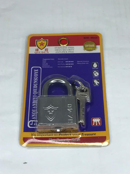 Square Padlock HZ-40 40mm 银色方钢锁HZ-40 *12Pcs