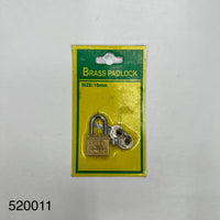 Brass Padlock 15mm (Side Open) 横开铜锁15mm *12Pcs