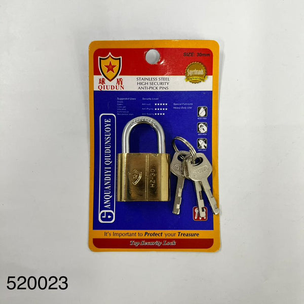 Round-edged Padlock (Copper) 30mm 铜色圆角锁 *12Pcs