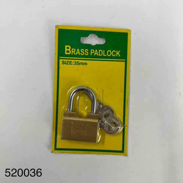 Brass Padlock 35mm (Side Open) 横开铜锁35mm *12Pcs