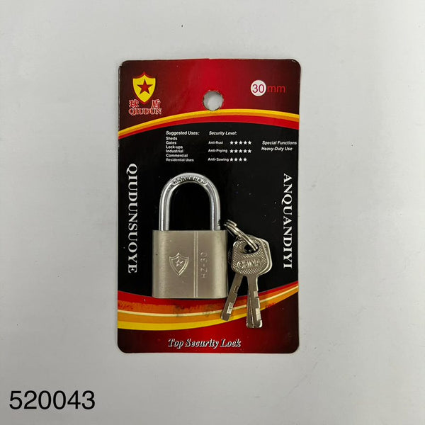 Round-edged Padlock (Silver) 30mm 银色圆角锁 *12Pcs