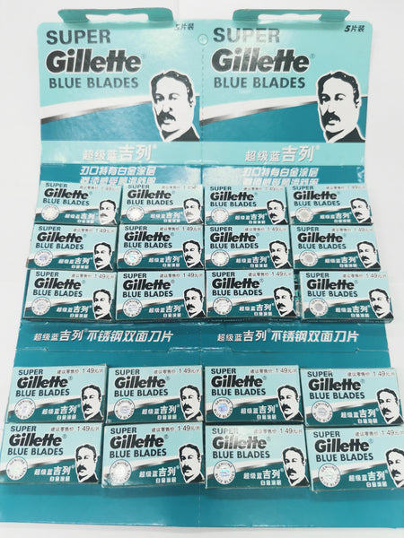 Gillette Blue Blades Razor Blades 20Pkts 吉列超级蓝剃须刀片20包