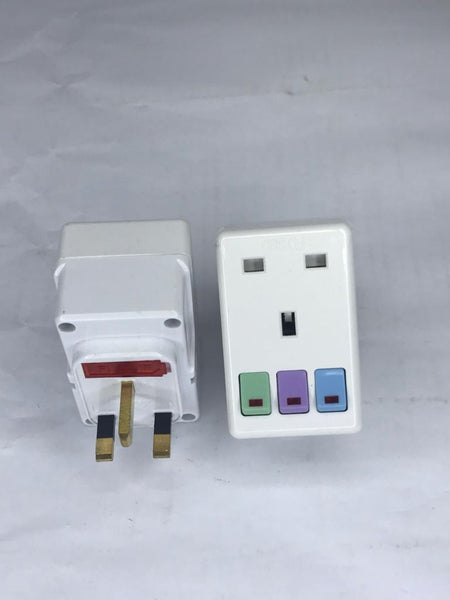 3-way Adapter with Switch 英规一变三插头